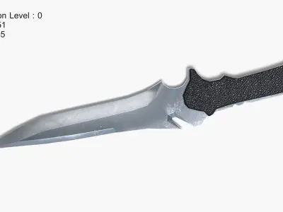 Knife Low-poly 3D model 36