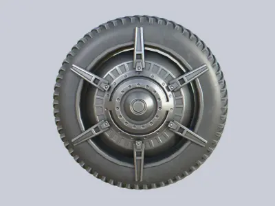 Scifi wheel Low-poly 3D model