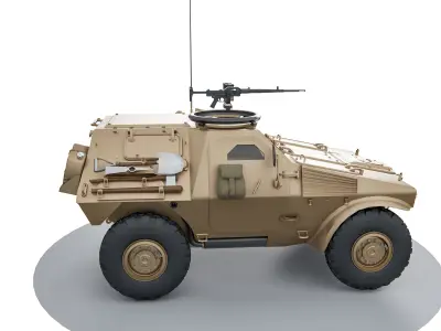 Hummer armored vehicle Low-poly 3D model