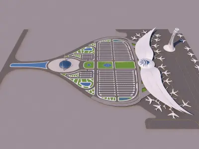 0142 - Airport Bird Wing Building 3D model