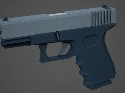 Stylized Glock 19 Low Poly Mobile Ready Low-poly 3D model