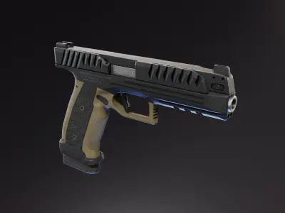 Laugo Alien Pistol Low-poly 3D model