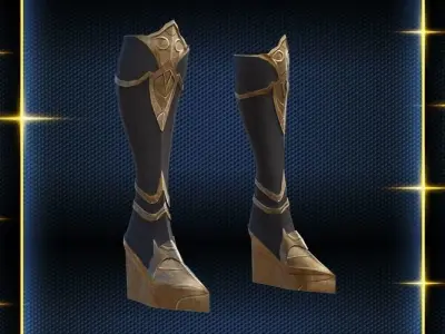 Shield Warrior leg armor female lowpoly game asset Low-poly 3D model