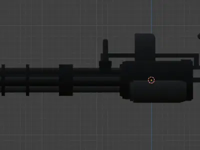 M134 MINIGUN - Main and Barrel - Low Polygon Low-poly 3D model