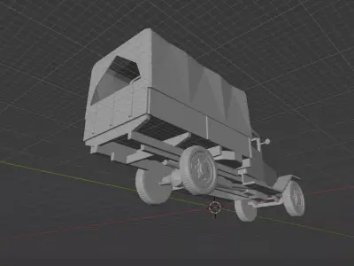 Polski Fiat 621 L - WW2 Polish Army Truck 3D print model