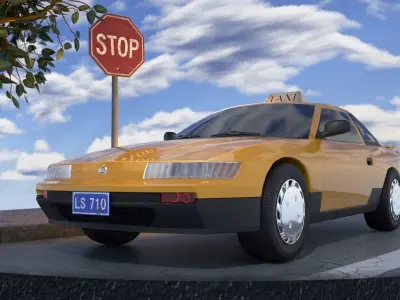 Nissan Silvia Newyork Taxi Car Uber Didi Japan racing coupe 3D model