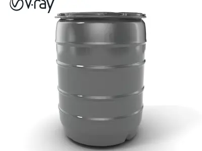 Plastic Drum Carbon Black Modular Base Model Pack Low-poly 3D model