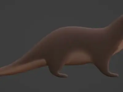 Lowpoly Otter Free low-poly 3D model