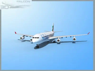 Falcon3D A340-600 Srilankan 3D model