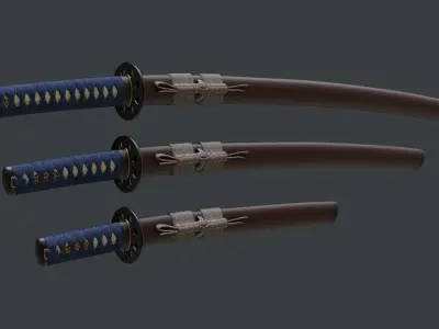 Katana Wakizashi and Tanto Collection 3D model