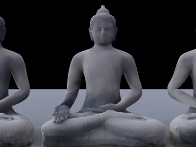 Borobudur 3D Model - The Six Mudras Buddha Statue Only- Low-poly 3D model