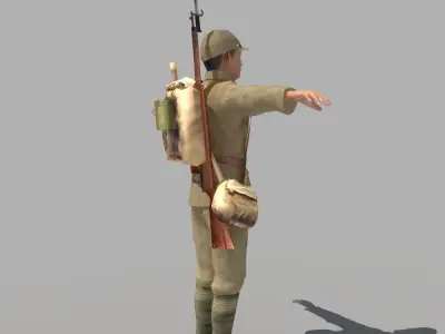 WWII Japanese Soldier 01 3D model