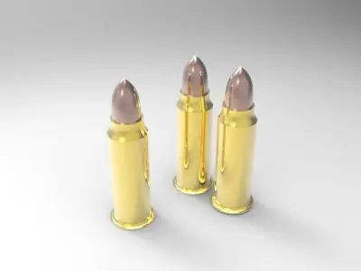 Bullets three gold Free 3D model