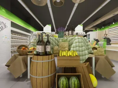 Grocery Store Design 3D model