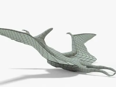 Pteranodon Rigged Basemesh Low-poly 3D model