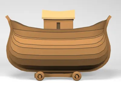 Cartoon Noah Ship Low-poly 3D model