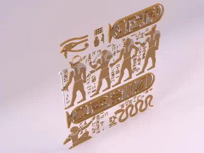 Egyptian Symbols - 037 Low-poly 3D model
