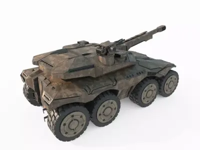 Future sci-fi style heavy-duty armored vehicles 3D model