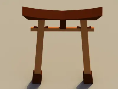 Low Poly Japanese Torii Low-poly 3D model