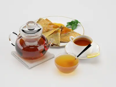 Pancakes with Honey 3D model