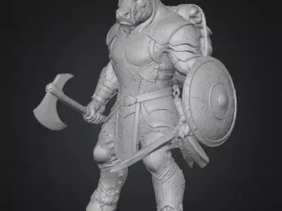 Armored Minotaur Hercule Bull Warrior  3D model