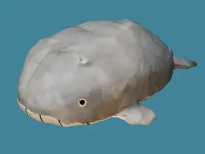 Whale Plush Toy Low-poly 3D model
