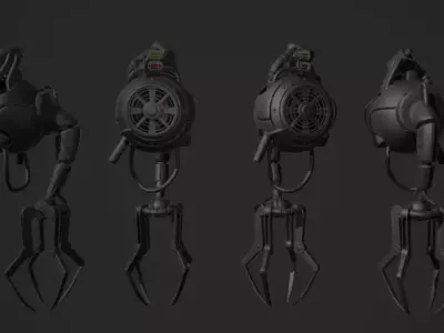 simple mecha design 3D model