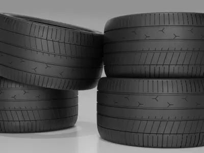 Sports Tire Low-poly 3D model