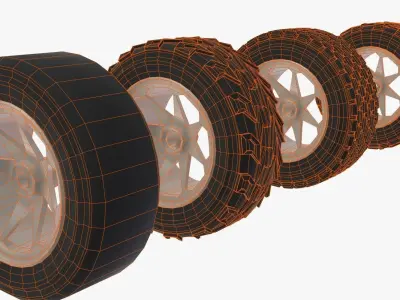 Wheels for RC Car Free 3D model
