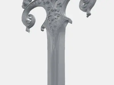 Medieval greatsword Free low-poly 3D model