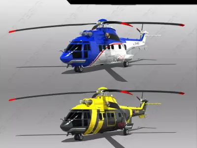 Aerospatiale 33L2 Low-poly 3D model