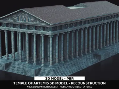 Temple Of Artemis Low-poly 3D model