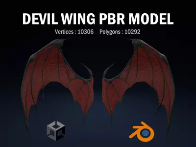 Devil Wing Low-poly 3D model