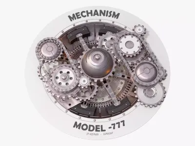 Gear Mechanism with Chains M1 3D model