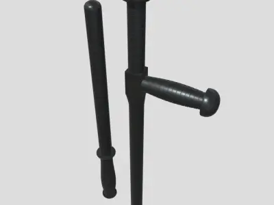 Police Baton Pack Low-poly 3D model