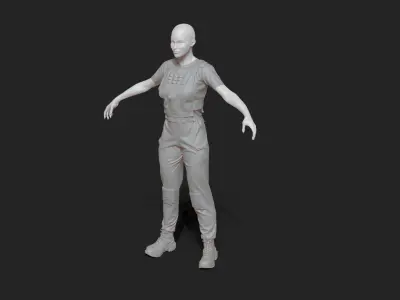 Female high poly 3d model person 3D model