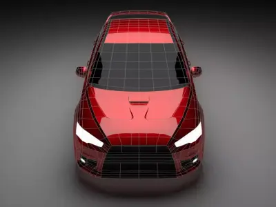 Red Car Free low-poly 3D model