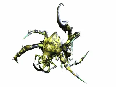 A nightmare beetle from the desert Low-poly 3D model