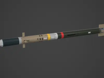 Mistral rocket Low-poly 3D model