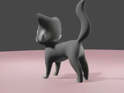 Toon cat Free low-poly 3D model
