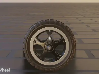 E-Scooter Rear-Wheel with Procedural PBR Material 3D model