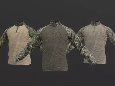 Mens Tactical Military Combat Shirt Low Poly Version Low-poly 3D model