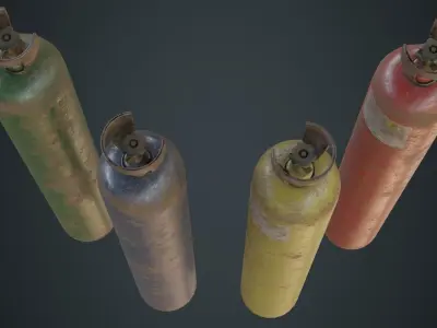 Gas Cylinder 2C Low-poly 3D model