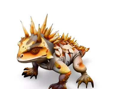 3D Spiky Desert Lizard Game Asset Low-poly 3D model