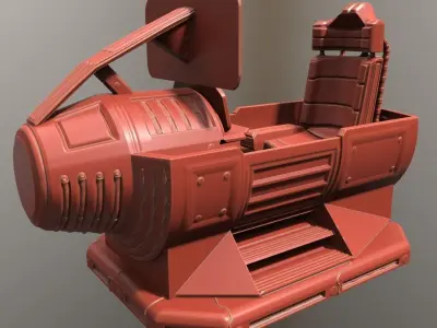 Futuristic Control Module High Poly Version 3D model