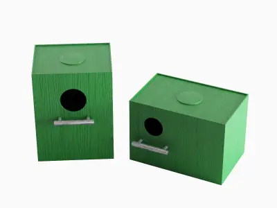 Colored Birdhouse 03 Low-poly 3D model