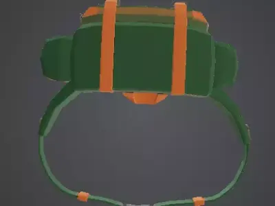 Low Poly Outdoor Fanny Pack with Water Bottle Low-poly 3D model
