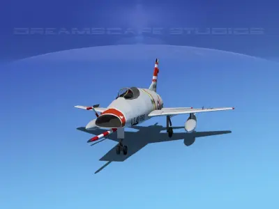 North American F-100D Super Sabre V12 USAF 3D model