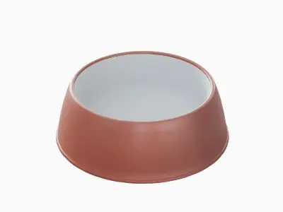 Plastic Dog Bowl B 02 Low-poly 3D model