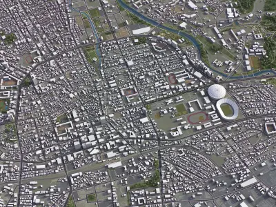 Taoyuan - 3D City Model Low-poly 3D model